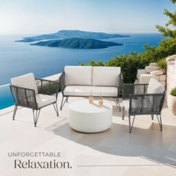 tectake Garden Furniture Set Sundo in Dark Grey - Size: 4 Person - thumbnail 8