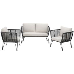 tectake Garden Furniture Set Sundo in Dark Grey - Size: 4 Person - thumbnail 1