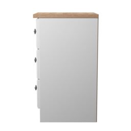 Ready Assembled 2 U Surrey 3 Drawer Bedside Cabinet (Ready Assembled) in White - Size: Small - thumbnail 3