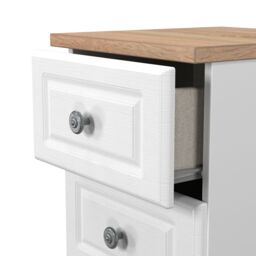 Ready Assembled 2 U Surrey 3 Drawer Bedside Cabinet (Ready Assembled) in White - Size: Small - thumbnail 6
