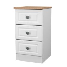 Ready Assembled 2 U Surrey 3 Drawer Bedside Cabinet (Ready Assembled) in White - Size: Small - thumbnail 4