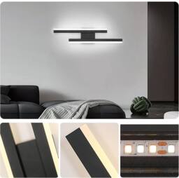 COMELY 13W Indoor Wall Lights, 3 Colour Temperature Acrylic Wall Lights, Black - thumbnail 9