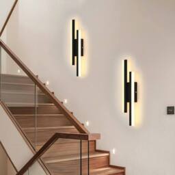 COMELY 13W Indoor Wall Lights, 3 Colour Temperature Acrylic Wall Lights, Black - thumbnail 7