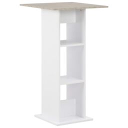 Berkfield Home Bar Table White & Concrete 60x60x110 cm - Size: 60 x 60 x 110 cm