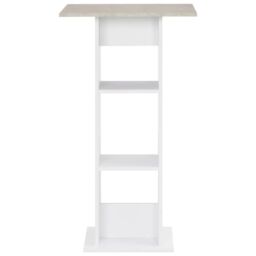 Berkfield Home Bar Table White & Concrete 60x60x110 cm - Size: 60 x 60 x 110 cm - thumbnail 2
