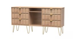 Ready Assembled 2 U Metro 6 Drawer Sideboard (Ready Assembled) in Light Oak - thumbnail 3
