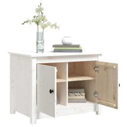 Berkfield Home Coffee Table White 71x49x55 cm Solid Wood Pine - Size: 71 x 49 x 55 cm - thumbnail 5