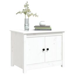 Berkfield Home Coffee Table White 71x49x55 cm Solid Wood Pine - Size: 71 x 49 x 55 cm - thumbnail 4