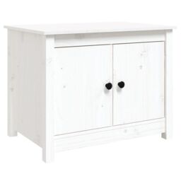 Berkfield Home Coffee Table White 71x49x55 cm Solid Wood Pine - Size: 71 x 49 x 55 cm - thumbnail 2