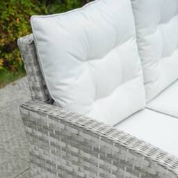 Direct Wicker 8-Seater Premium Outdoor Garden Sofa Set with Rising Table, White - Size: 3 Pack - thumbnail 5