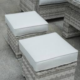 Direct Wicker 8-Seater Premium Outdoor Garden Sofa Set with Rising Table, White - Size: 3 Pack - thumbnail 3