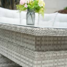 Direct Wicker 8-Seater Premium Outdoor Garden Sofa Set with Rising Table, White - Size: 3 Pack - thumbnail 6