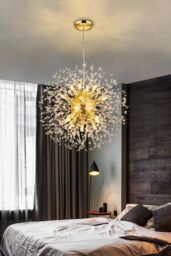 Living and Home Sputnik Hanging Pendant Light in Silver