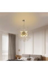 Living and Home Sputnik Hanging Pendant Light in Silver - thumbnail 3