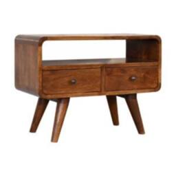 Wyld Haus Venzone Mini Chestnut Mango Wood TV Media Unit with 2 Drawers in Brown - thumbnail 4