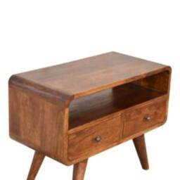 Wyld Haus Venzone Mini Chestnut Mango Wood TV Media Unit with 2 Drawers in Brown - thumbnail 6