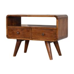 Wyld Haus Venzone Mini Chestnut Mango Wood TV Media Unit with 2 Drawers in Brown - thumbnail 3