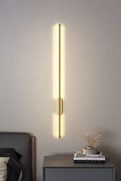 Living and Home Modern Aluminum Linear LED Wall Light in Gold - thumbnail 6