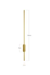 Living and Home Modern Aluminum Linear LED Wall Light in Gold - thumbnail 3