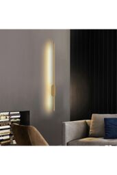 Living and Home Modern Aluminum Linear LED Wall Light in Gold - thumbnail 5