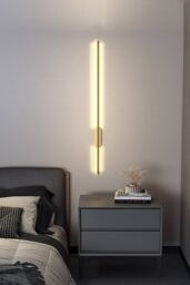 Living and Home Modern Aluminum Linear LED Wall Light in Gold - thumbnail 1