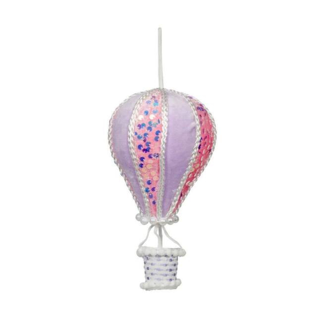 Garden Greatness Pink Candy Hot Air Balloon Hanging Decoration - Size: 1 Pack