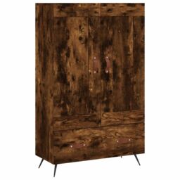Berkfield Home Highboard Smoked Oak 69.5x31x115 cm Engineered Wood in Brown - thumbnail 2
