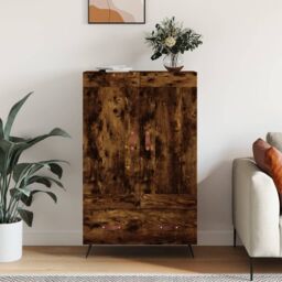 Berkfield Home Highboard Smoked Oak 69.5x31x115 cm Engineered Wood in Brown - thumbnail 1