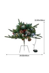 Living and Home Artificial Pre-Lit Christmas Planter Bushes Decorations - Size: 1 Pack - thumbnail 6