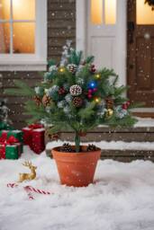 Living and Home Artificial Pre-Lit Christmas Planter Bushes Decorations - Size: 1 Pack - thumbnail 2