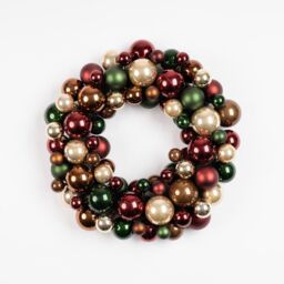 Scottish Everlastings Ltd 41cm Bauble Wreath Green-Bronze in Bronze - thumbnail 2