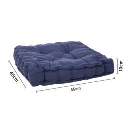 Kelvenix Large Square Dining Pad Dark Blue-Cotton Blend in Dark Blue - Size: 100 cm x 190 cm - thumbnail 2