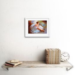 "Artery8 Wall Art Print Ballet Dancing Shoes Painting Art Framed 9x7 inch in White - Size: W7"" x H9""" - thumbnail 2