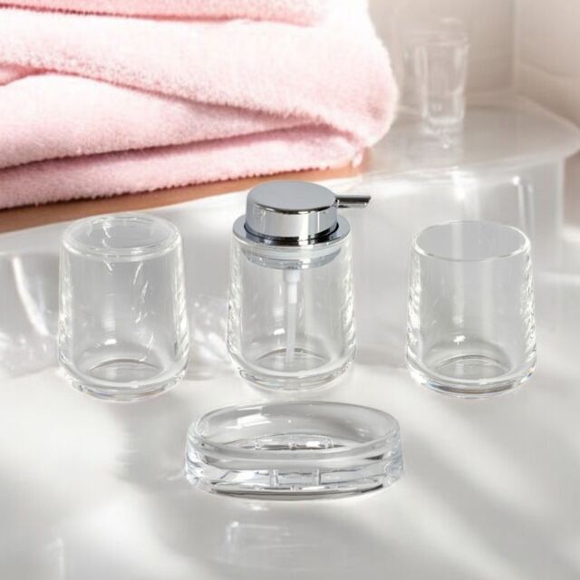 Showerdrape Clarion Clear Acrylic 4 Piece Bathroom Accessory Set - image 1