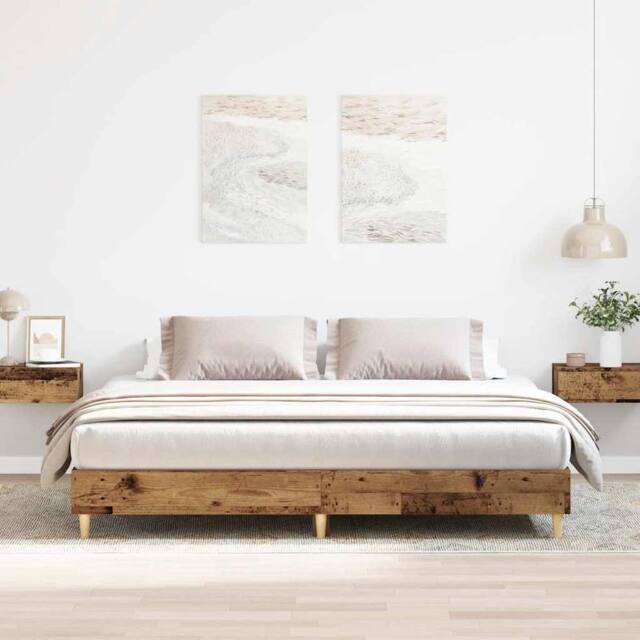 Berkfield Home Bed Frame without Mattress Old Wood 180x200cm Engineered Wood in Brown - Size: Super King - image 1
