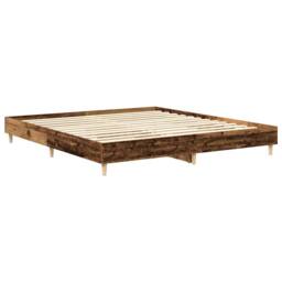 Berkfield Home Bed Frame without Mattress Old Wood 180x200cm Engineered Wood in Brown - Size: Super King - thumbnail 4