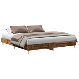 Berkfield Home Bed Frame without Mattress Old Wood 180x200cm Engineered Wood in Brown - Size: Super King - thumbnail 2