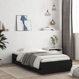 Berkfield Home Bed Frame with Drawers without Mattress Black 90x190 cm Single - thumbnail 1