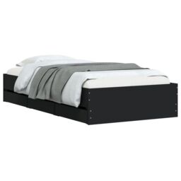 Berkfield Home Bed Frame with Drawers without Mattress Black 90x190 cm Single - thumbnail 3