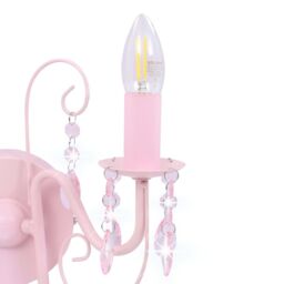 Berkfield Home Wall Lamp with Beads Pink 2 x E14 Bulbs - thumbnail 5