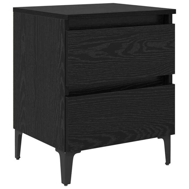 Berkfield Home Bed Cabinet Black Oak 40x35x50 cm Engineered Wood - Size: 40 x 35 x 50 cm - image 1