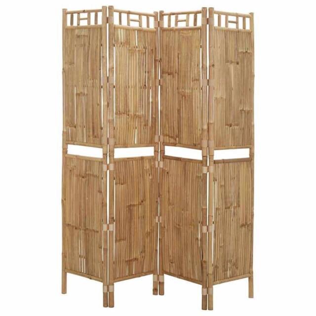 Berkfield Home Stylish 4-Panel Room Divider Bamboo 160x180 cm in Brown - image 1