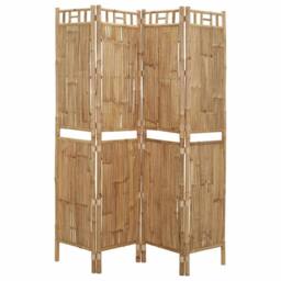 Berkfield Home Stylish 4-Panel Room Divider Bamboo 160x180 cm in Brown