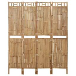 Berkfield Home Stylish 4-Panel Room Divider Bamboo 160x180 cm in Brown - thumbnail 2