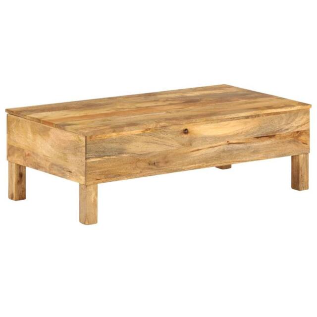 Berkfield Home Beautiful Coffee Table Solid Mango Wood 110x55x35 cm in Brown - Size: 110 x 55 x 35 cm - image 1