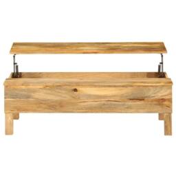 Berkfield Home Beautiful Coffee Table Solid Mango Wood 110x55x35 cm in Brown - Size: 110 x 55 x 35 cm - thumbnail 5