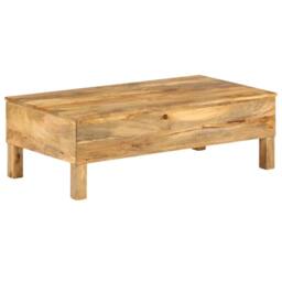 Berkfield Home Beautiful Coffee Table Solid Mango Wood 110x55x35 cm in Brown - Size: 110 x 55 x 35 cm - thumbnail 1