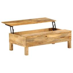 Berkfield Home Beautiful Coffee Table Solid Mango Wood 110x55x35 cm in Brown - Size: 110 x 55 x 35 cm - thumbnail 4