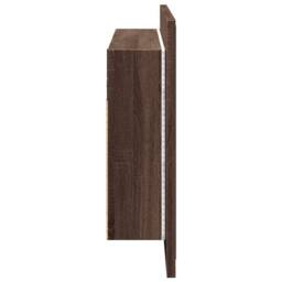 Berkfield Home LED Bathroom Mirror Cabinet Brown Oak 90x12x45 cm Acrylic - Size: 90 x 12 x 45 cm - thumbnail 8