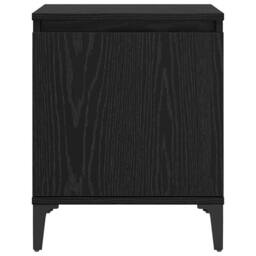 Berkfield Home Modern Black Oak Nightstand Black oak Engineered wood 40 x 30 x 50 cm - thumbnail 6
